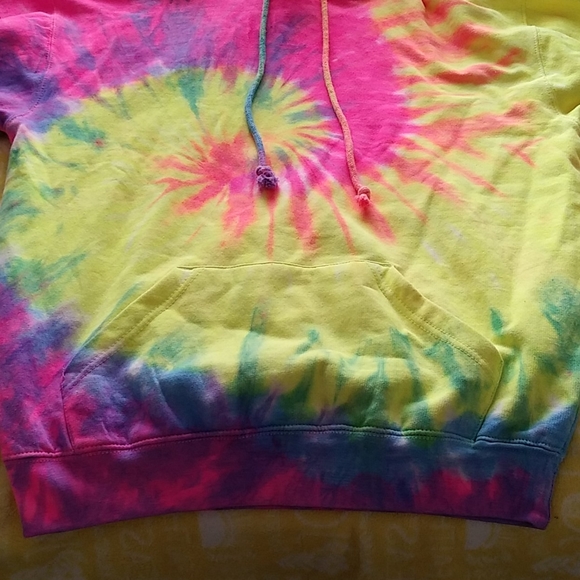 Oversized neon tie dye hoodie - Picture 4 of 6